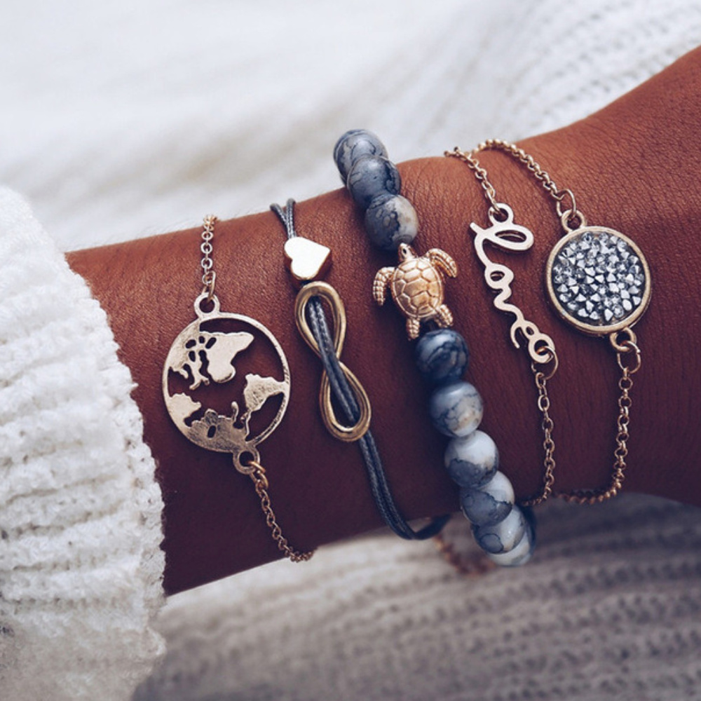 Set Of 5 Charm Bracelets